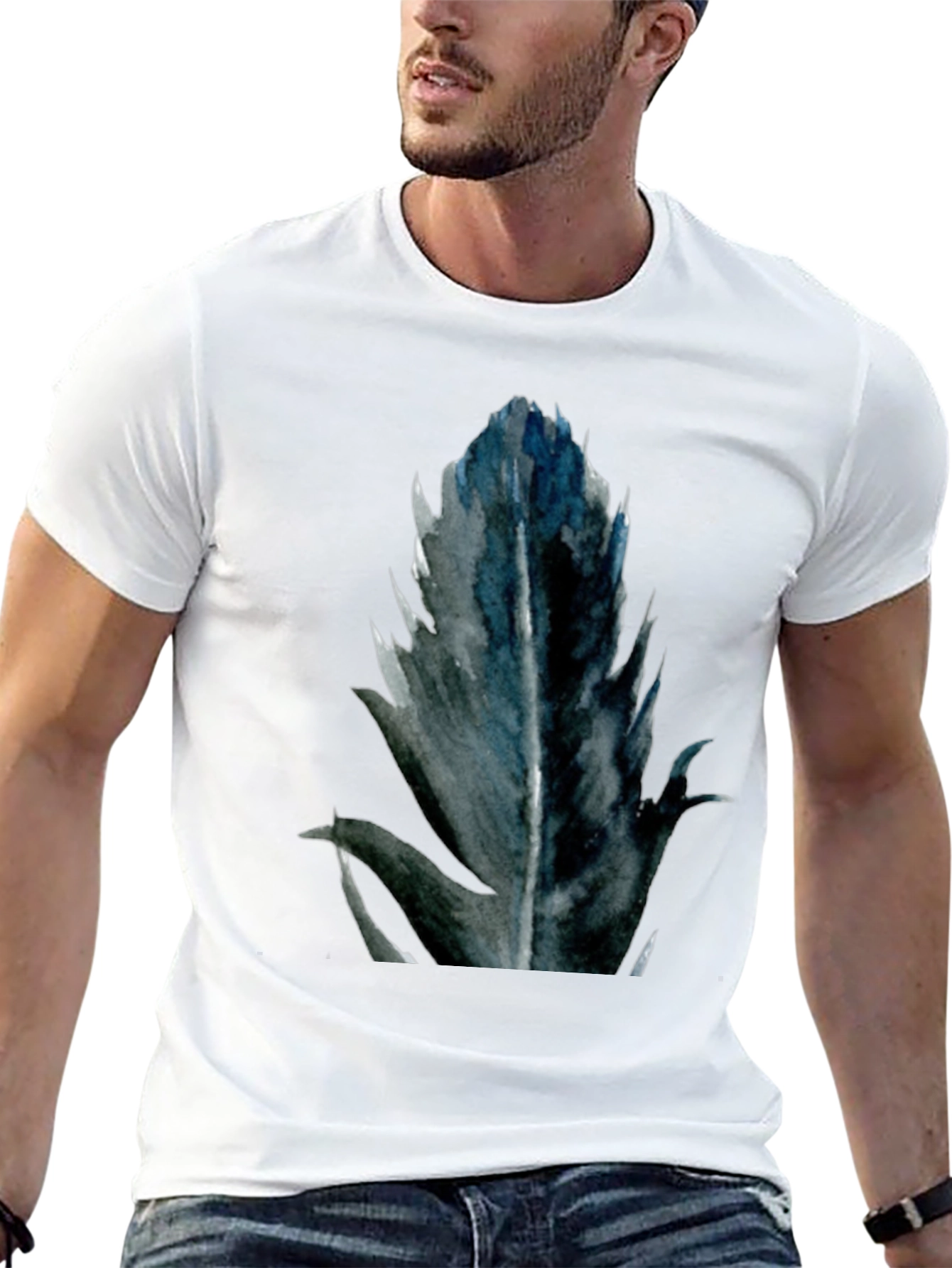 Botanical Leaf Graphic T-Shirt