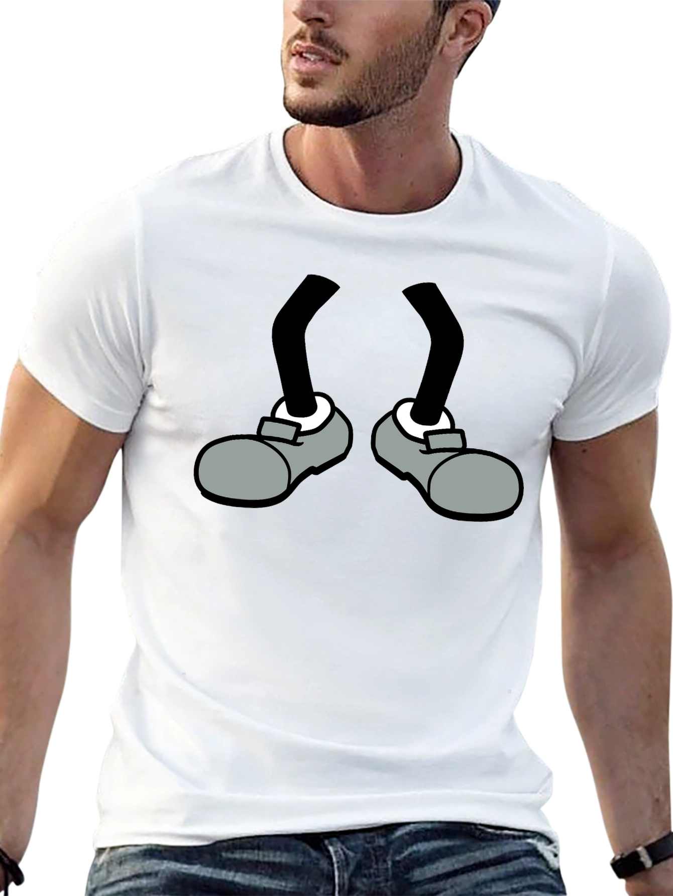 Cartoon Character Legs & Shoes Graphic Tee