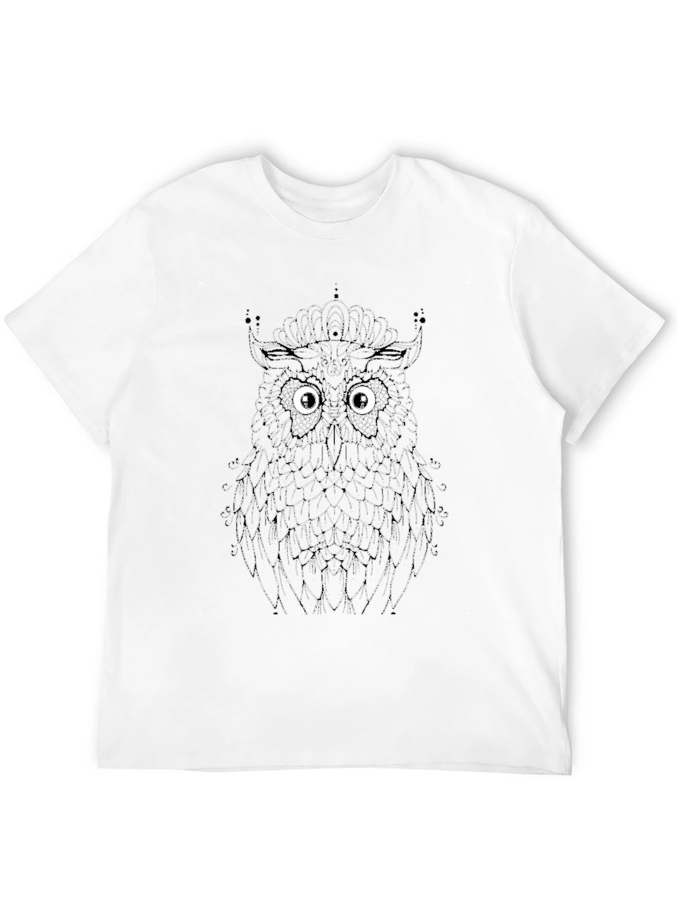 Owl Graphic Print Black T-Shirt