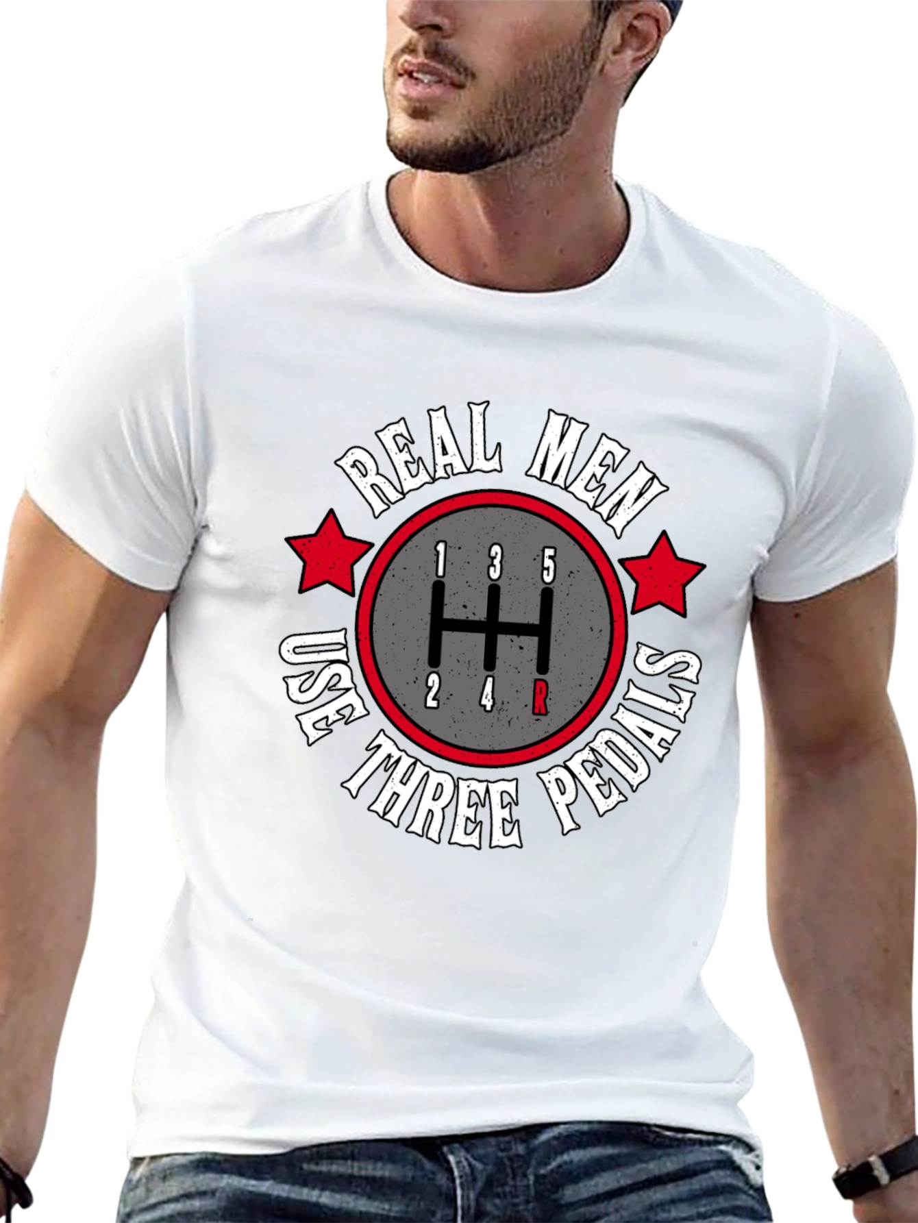 Real Men Three Pedals Graphic Tee - Manual Transmission