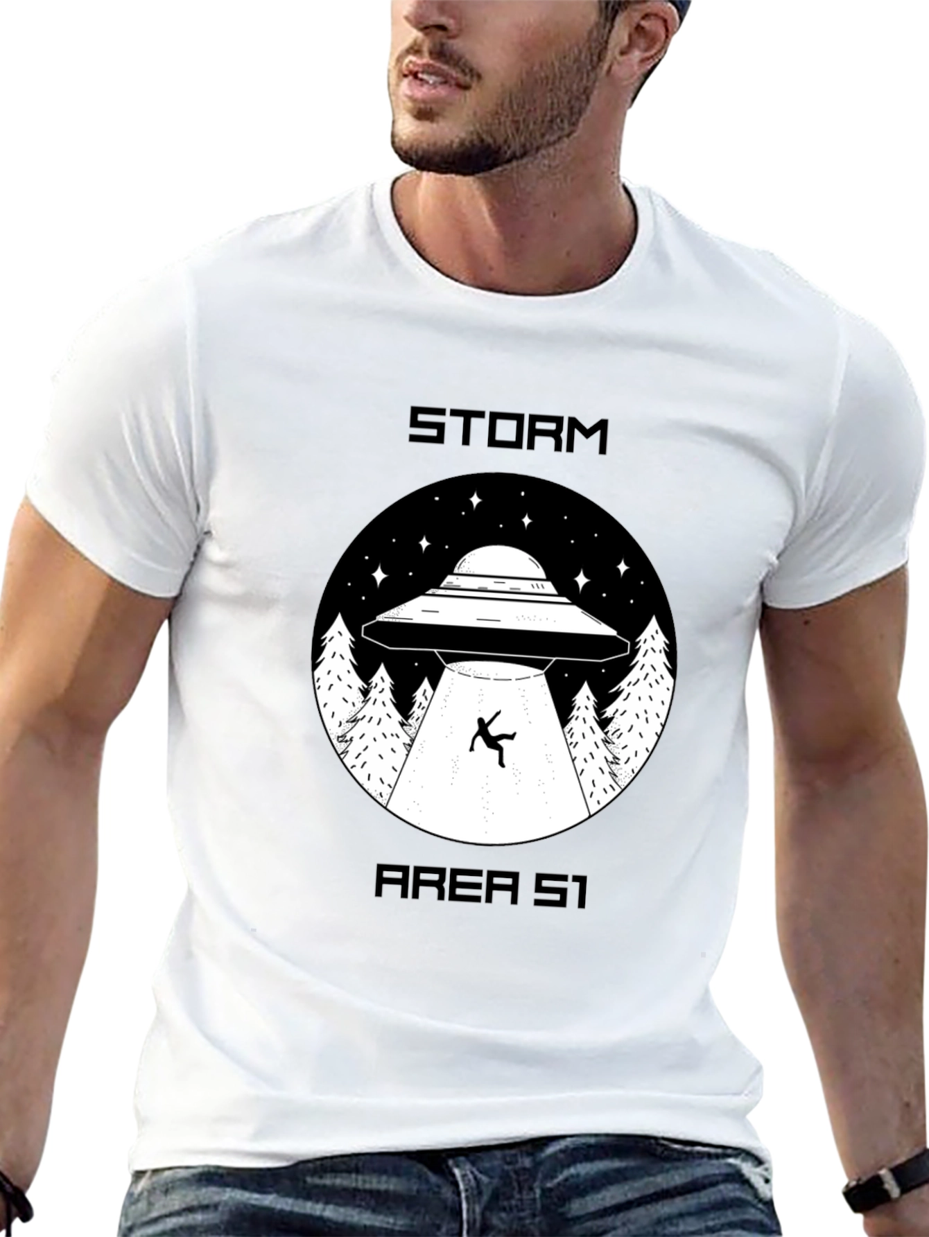Storm Area 51 UFO Abduction Graphic T-Shirt
