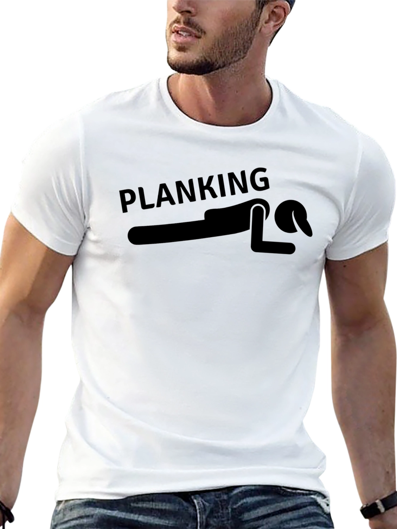 Planking Graphic Tee - Novelty T-Shirt