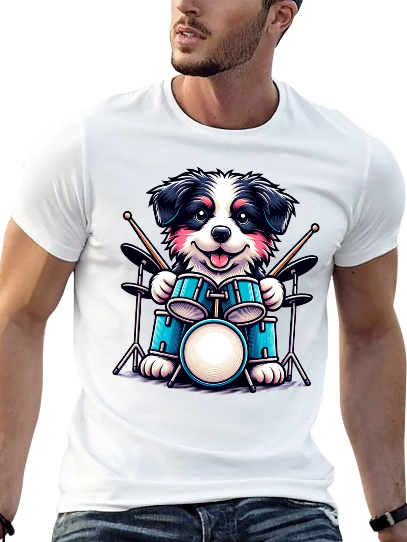Dog Drummer T-Shirt - Musical Canine