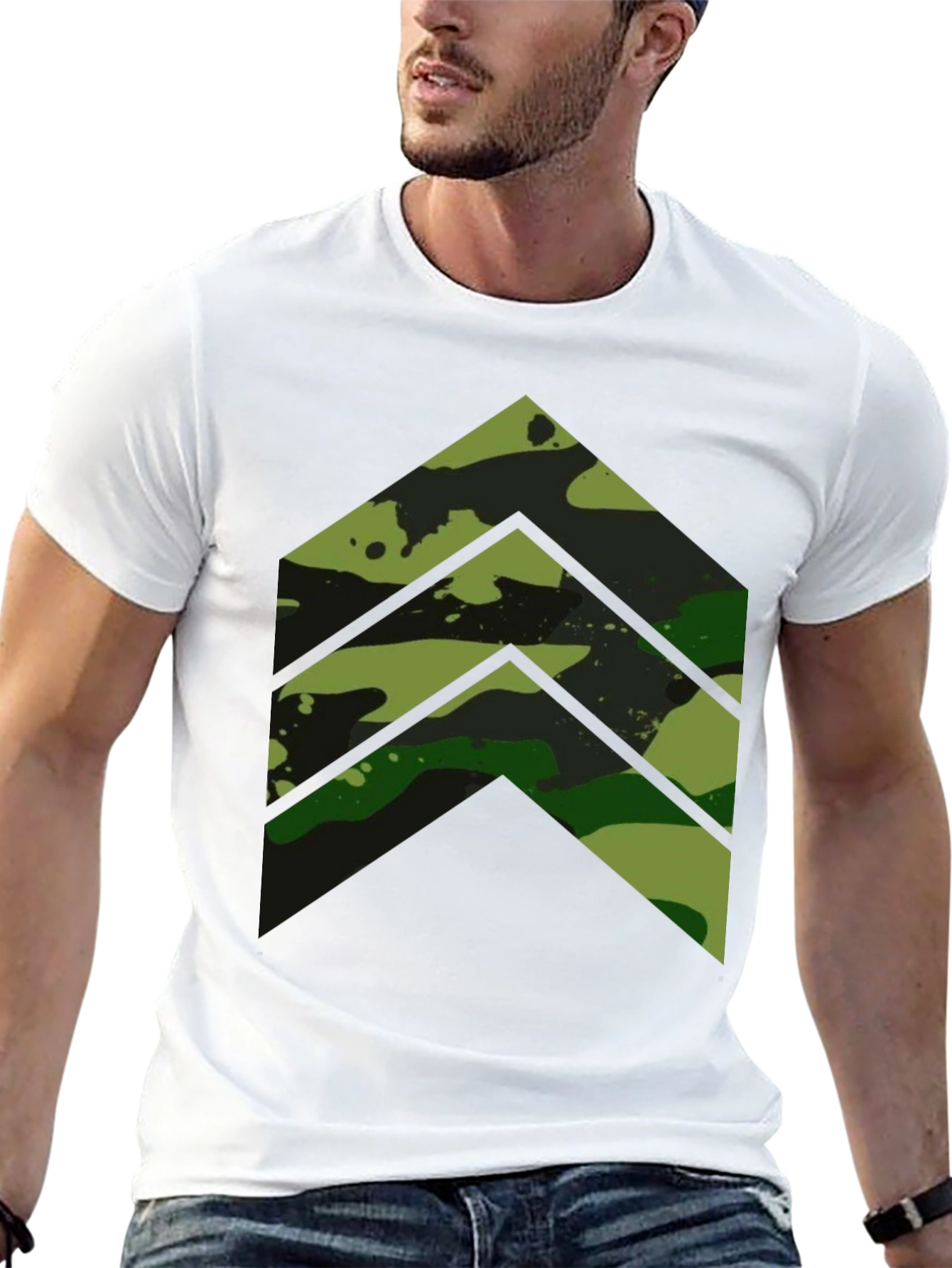Camo Chevron Graphic Tee - Modern Streetwear