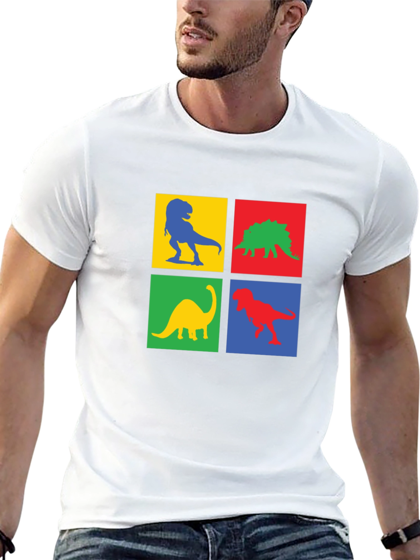 Dinosaur Squares Graphic Tee - Black T-Shirt