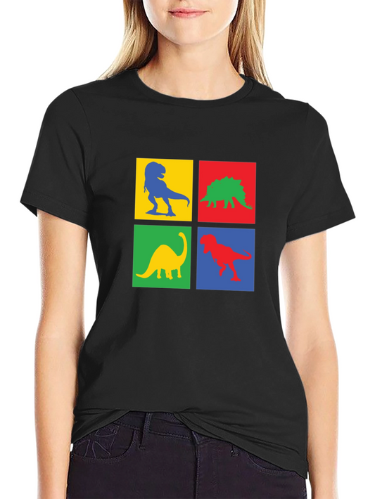 Dinosaur Squares Graphic Tee - Black T-Shirt