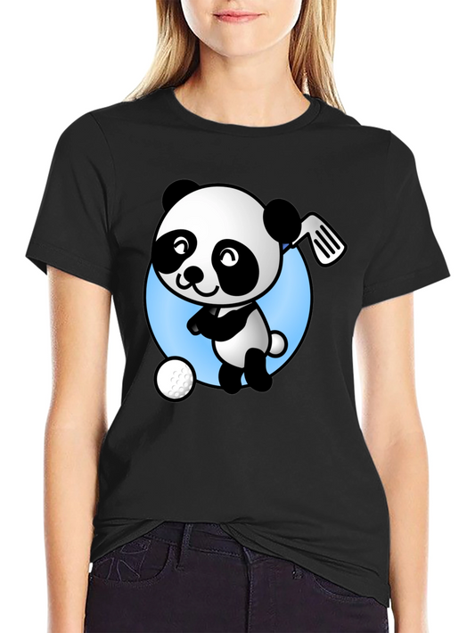 Golf Panda T-Shirt - Cute Cartoon Design