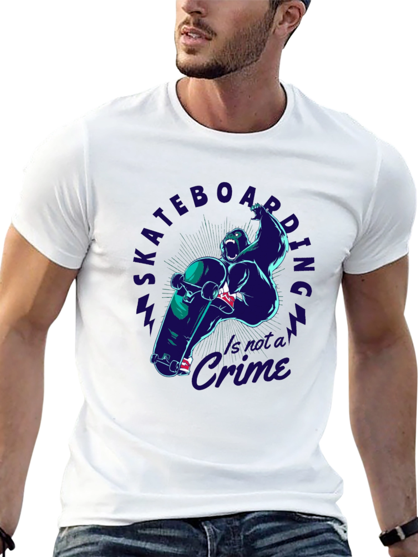 Skateboarding is Not a Crime Graphic Tee