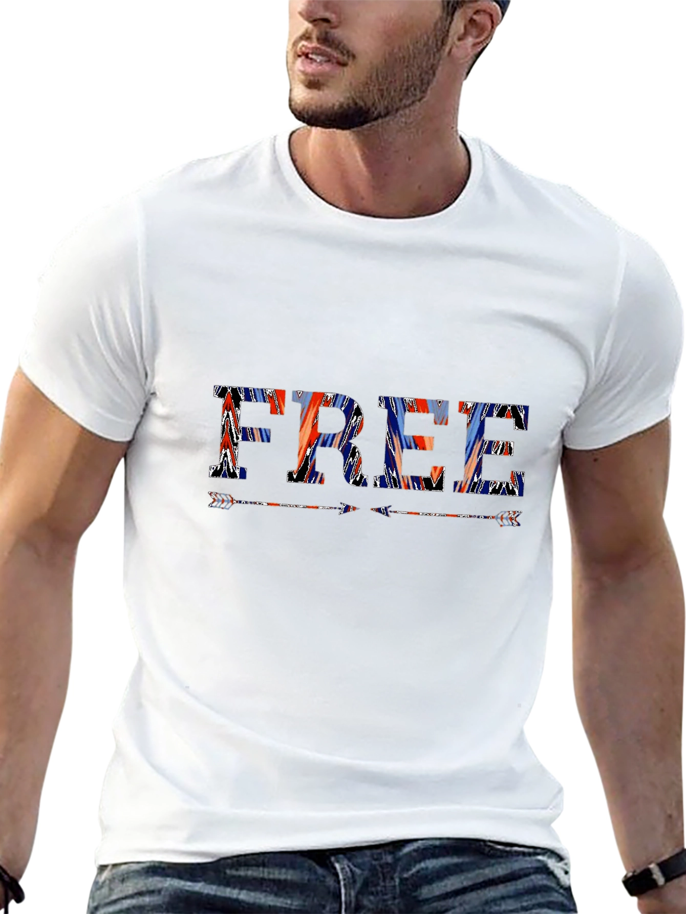 Patriotic FREE Graphic Print Black T-Shirt