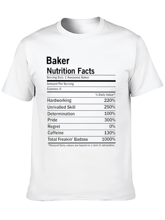 Baker Nutrition Facts Black T-Shirt
