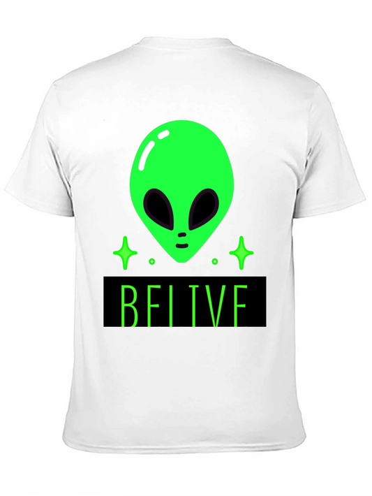 Believe Alien Graphic Tee - Black Cotton T-Shirt