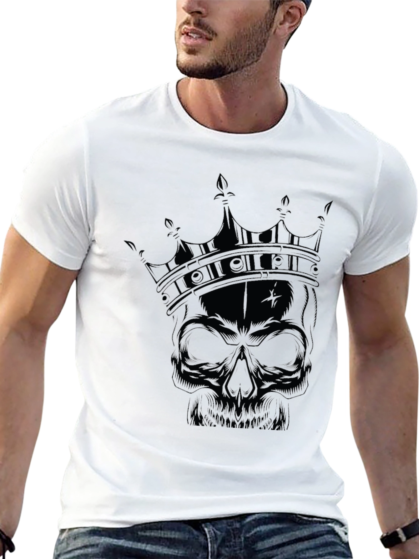 Skull Crown Graphic Tee - Mens Black T-Shirt