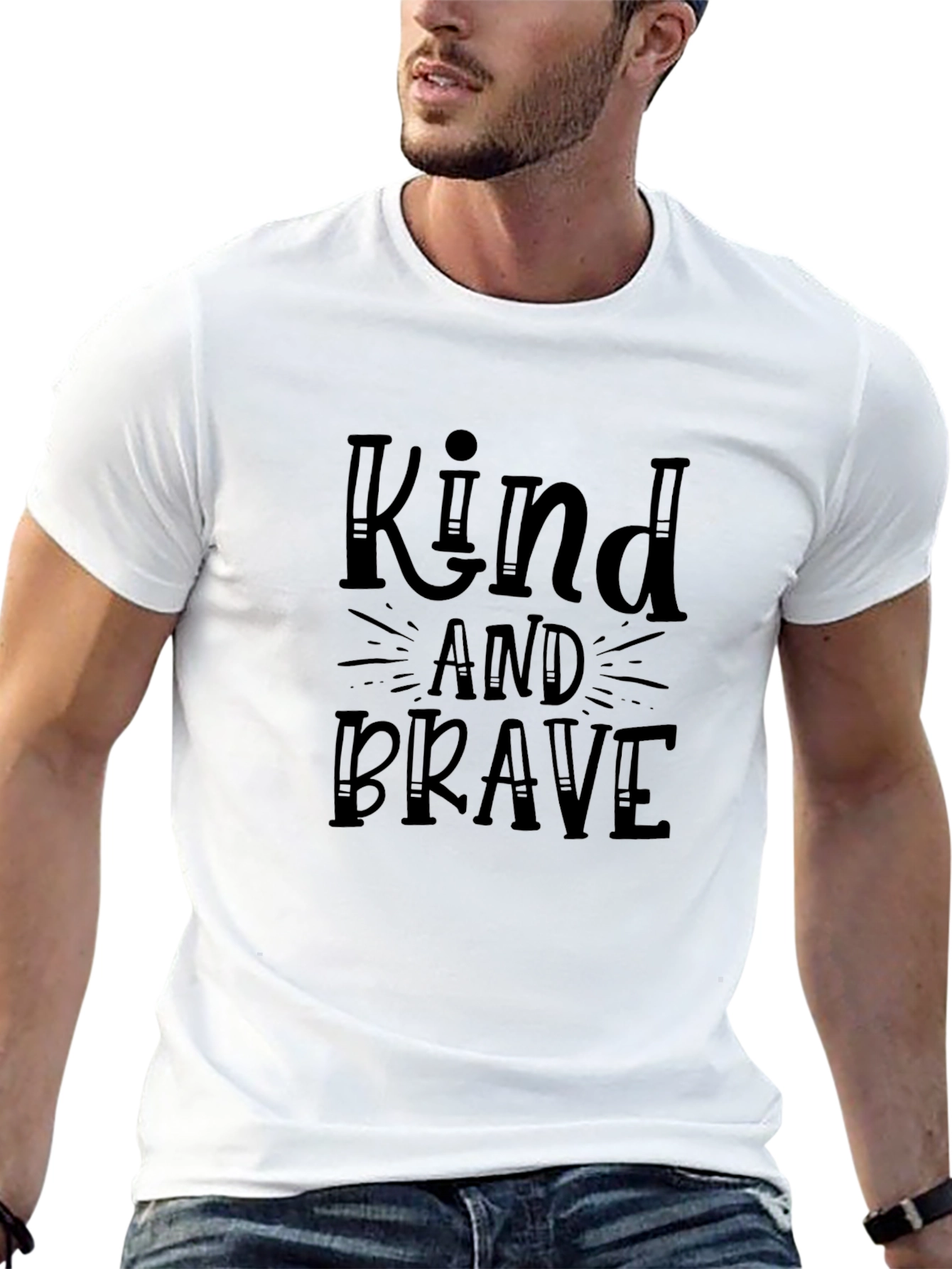 Kind and Brave Graphic Tee - Classic Black T-Shirt