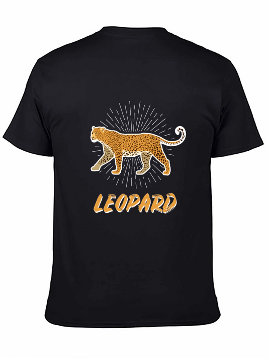 Leopard Graphic T-Shirt - Black Cotton Tee