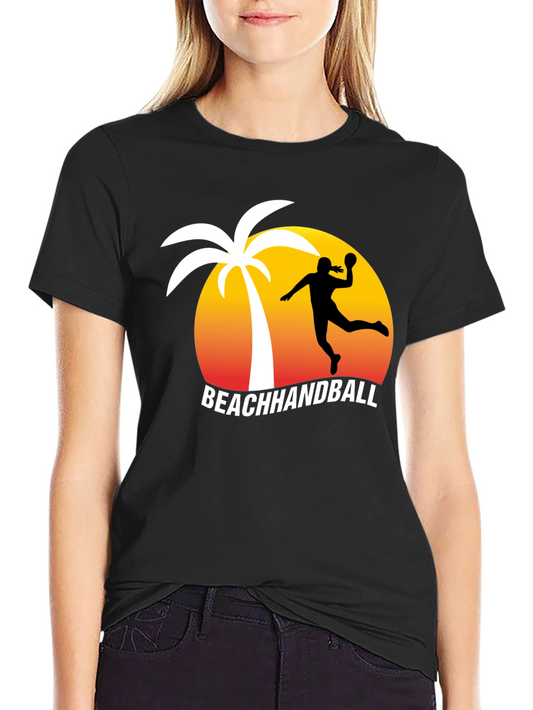 Beach Handball T-Shirt - Palm Tree Sunset