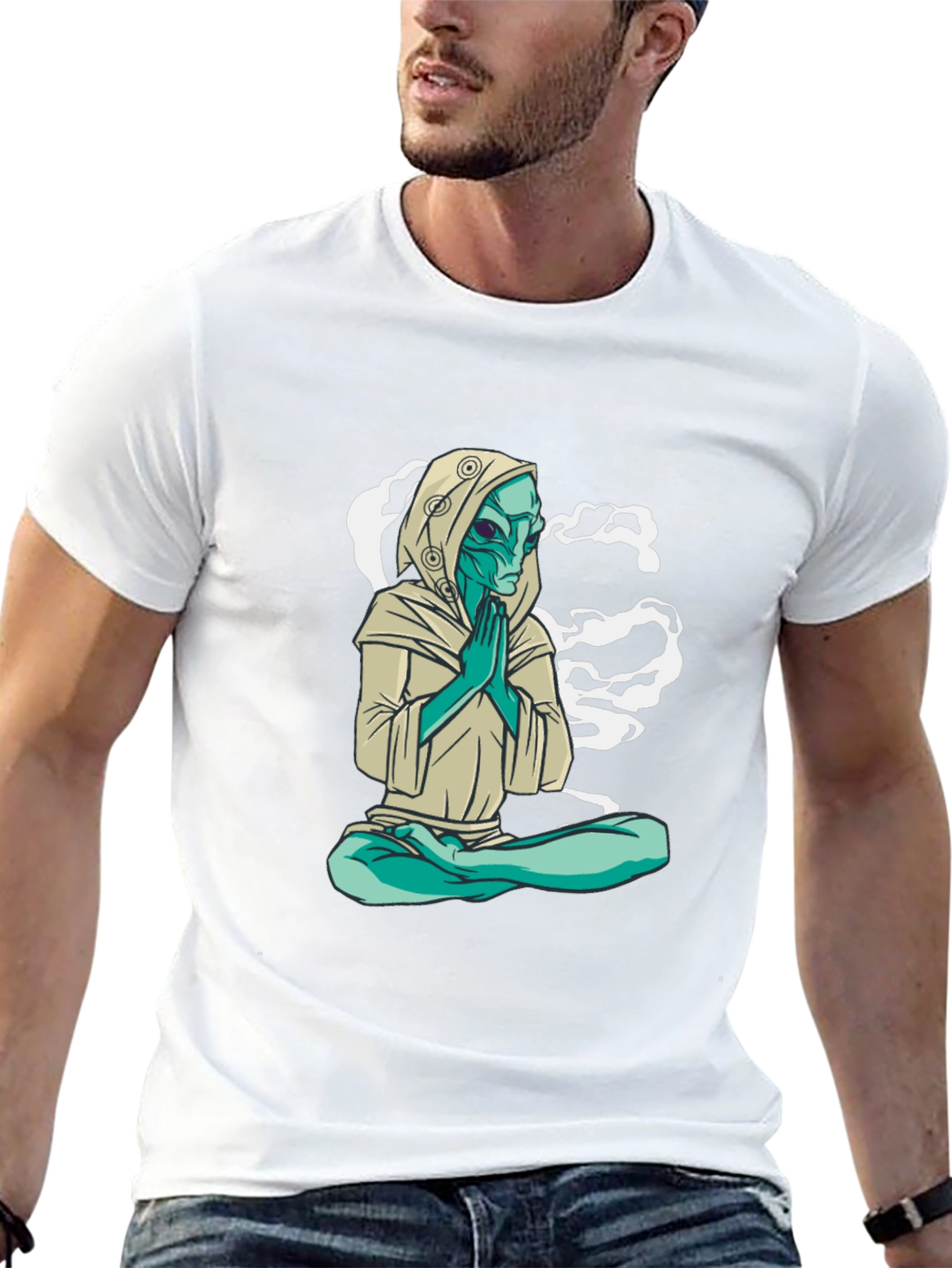 Meditating Alien Graphic Tee