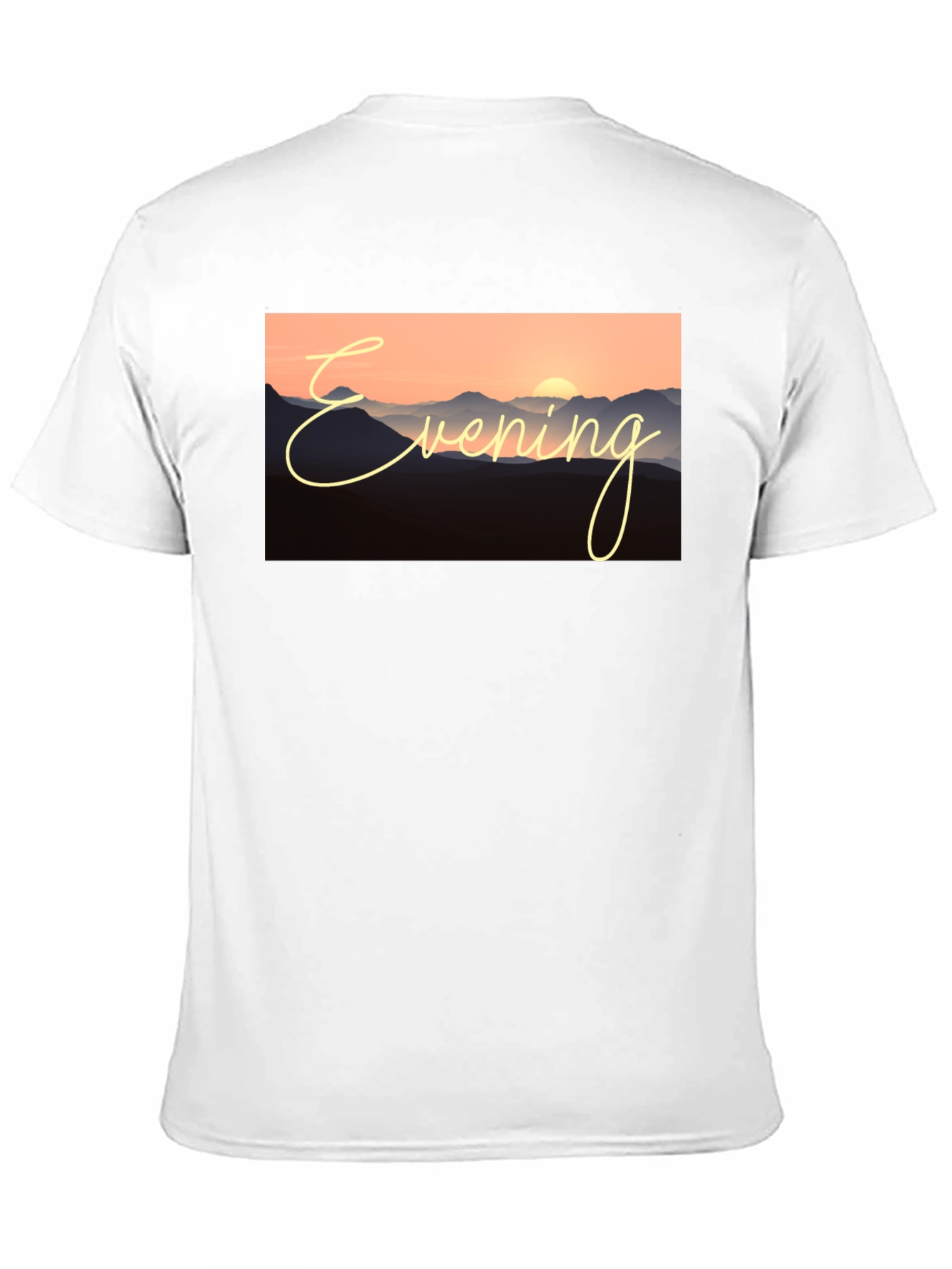 Evening Mountain Sunset Black T-Shirt