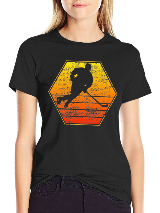 Hockey Player Silhouette Graphic Tee
