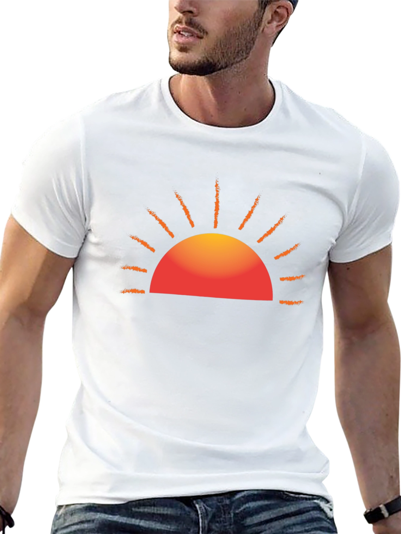Sunset Graphic Black Tee - Stylish Everyday Wear