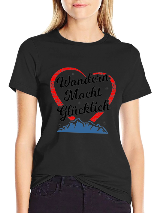 Hiking Makes You Happy T-Shirt - Mountain Heart Design
