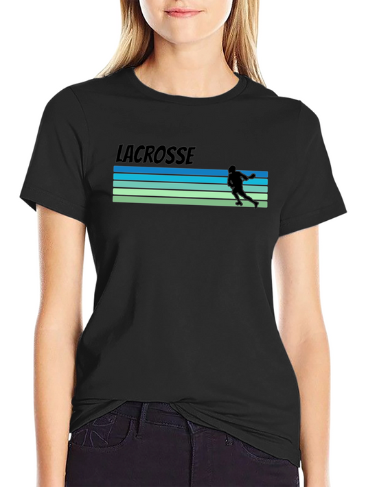 Lacrosse Retro Style Black T-Shirt