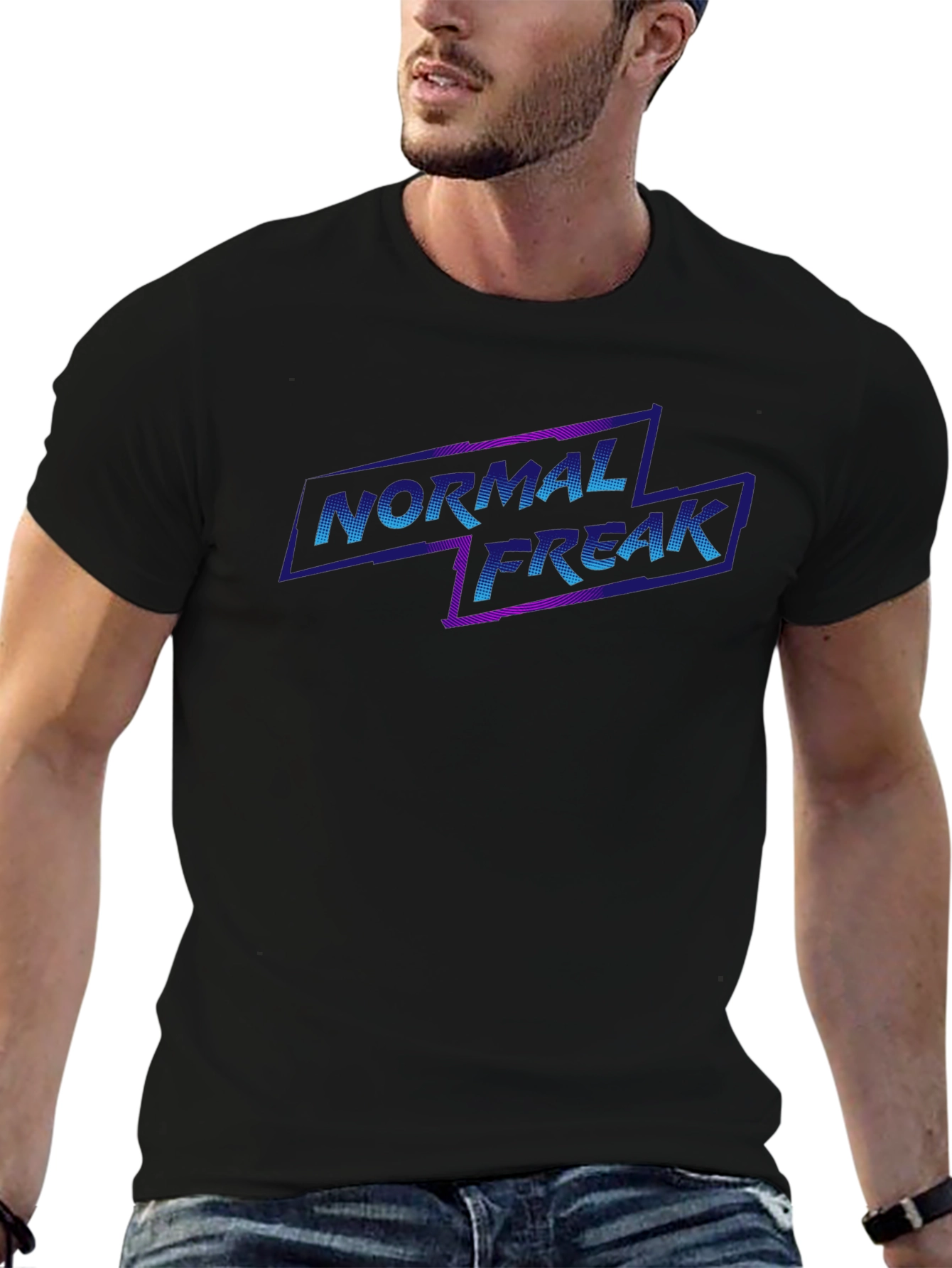 Normal Freak Graphic Tee - Black Cotton T-Shirt