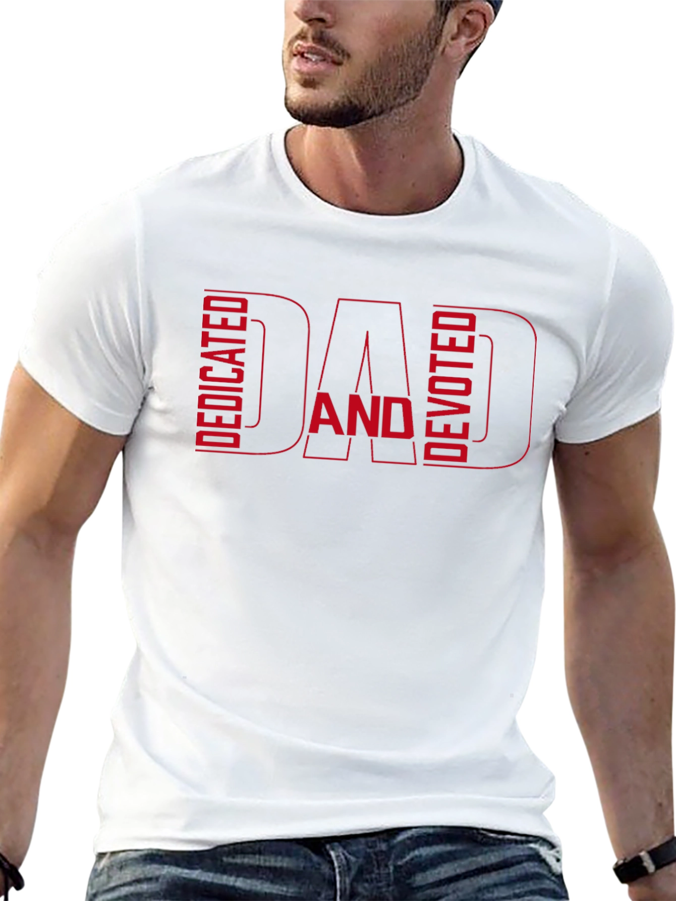 Dedicated and Devoted Dad Graphic T-Shirt