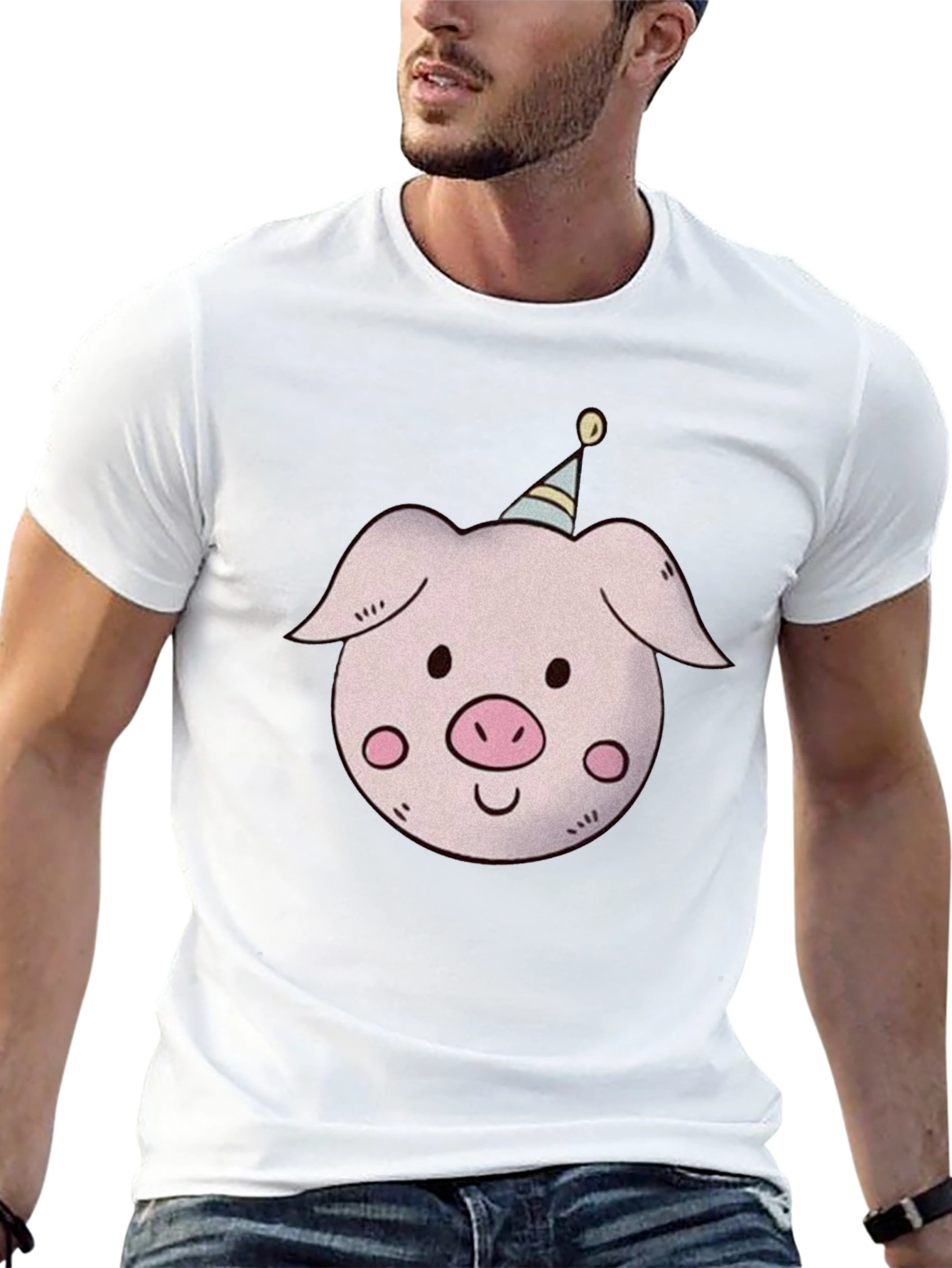 Pig with Party Hat T-Shirt - Unisex