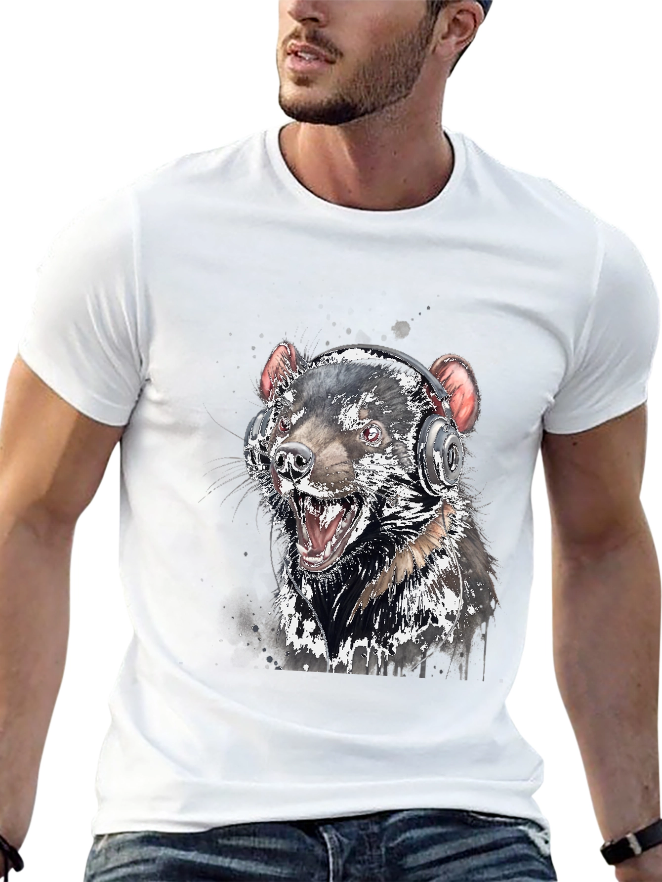 Tasmanian Devil Headphone T-Shirt