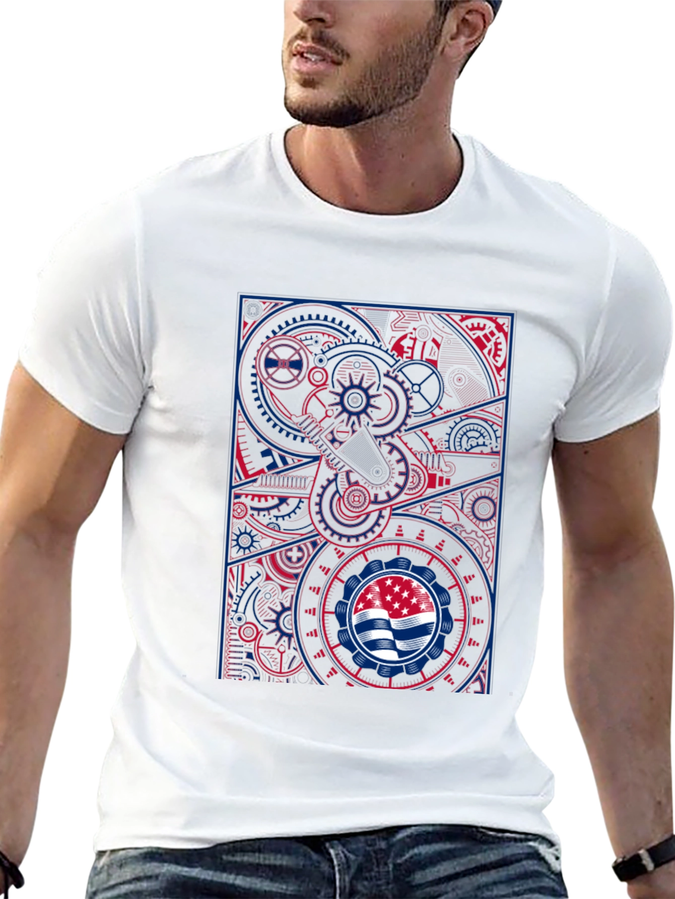 Steampunk Flag Graphic T-Shirt - Cool Design