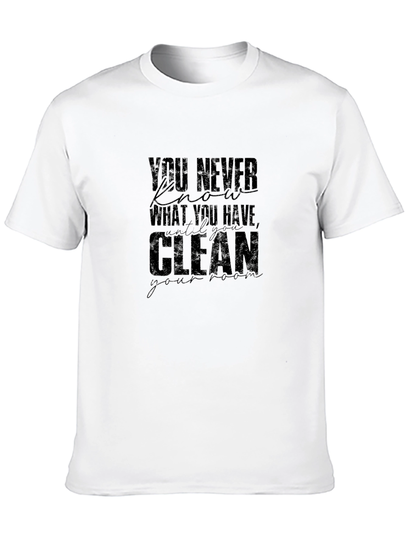 Motivational Black Graphic T-Shirt - Clean Your Room