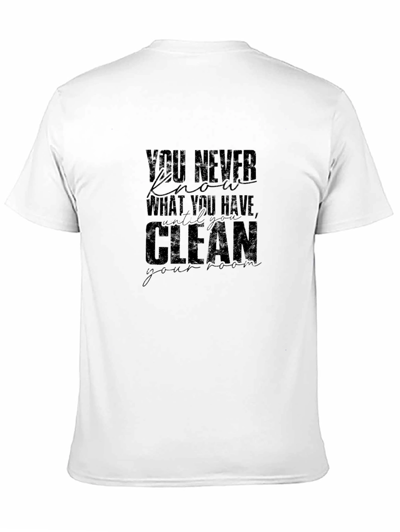 Motivational Black Graphic T-Shirt - Clean Your Room