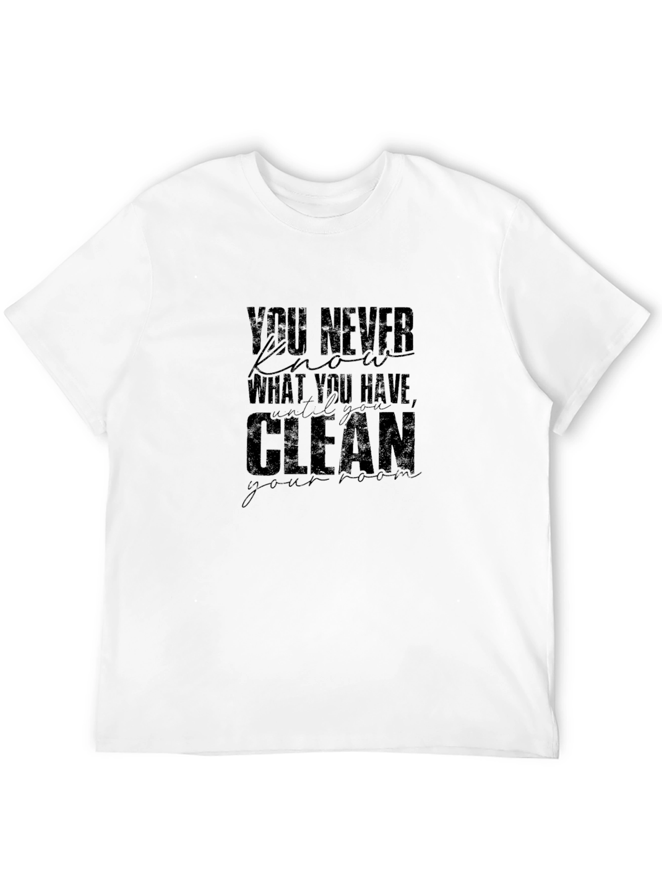 Motivational Black Graphic T-Shirt - Clean Your Room