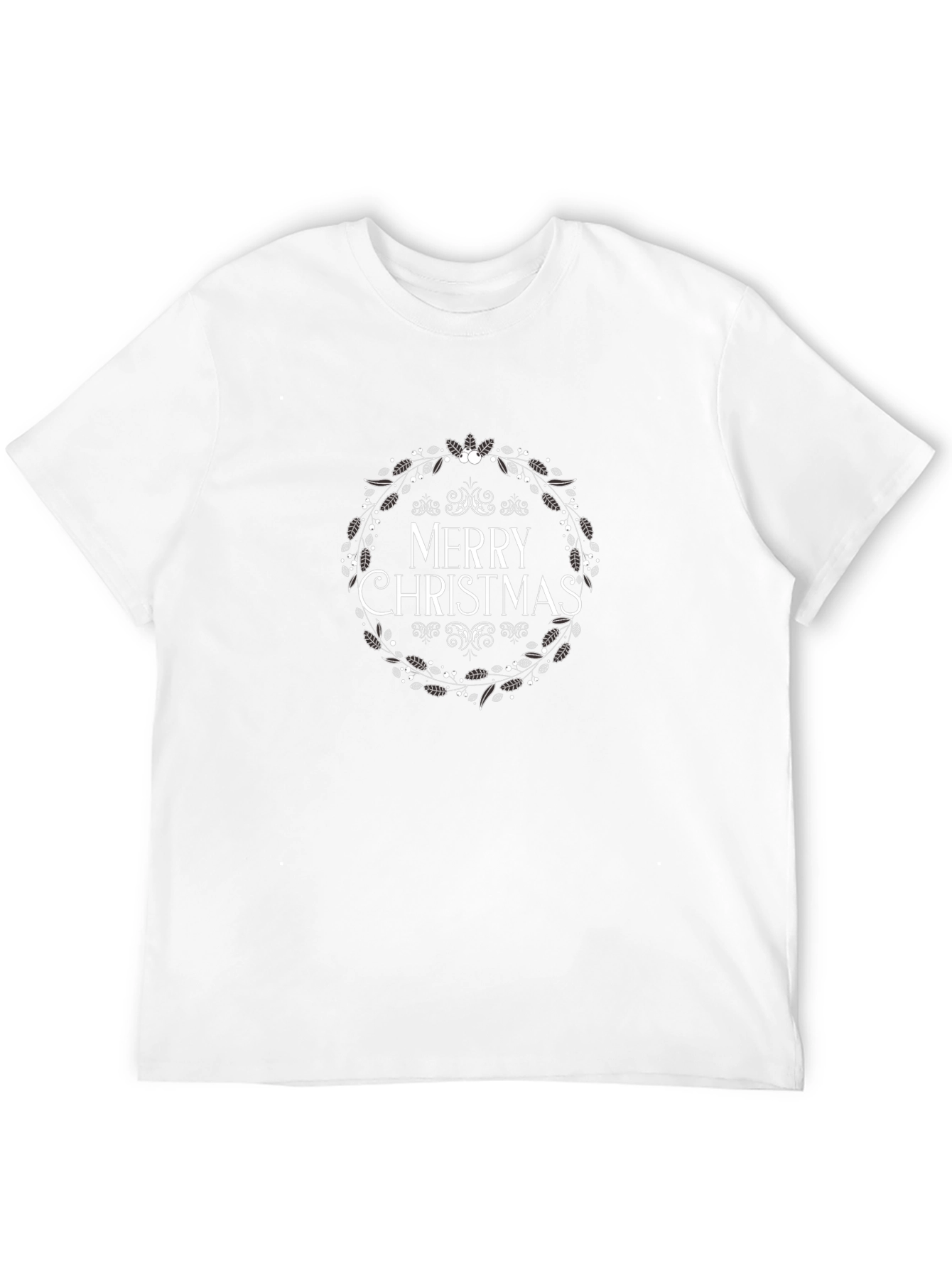Merry Christmas Wreath Graphic T-Shirt