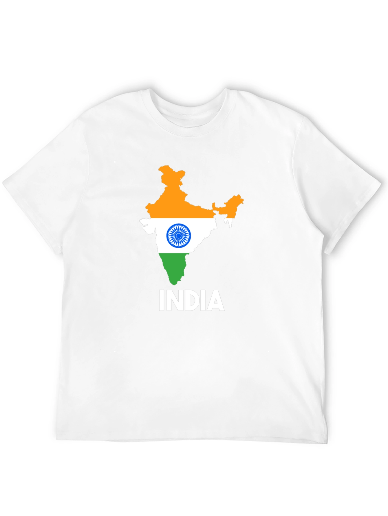 India Flag Map Graphic T-Shirt - Black