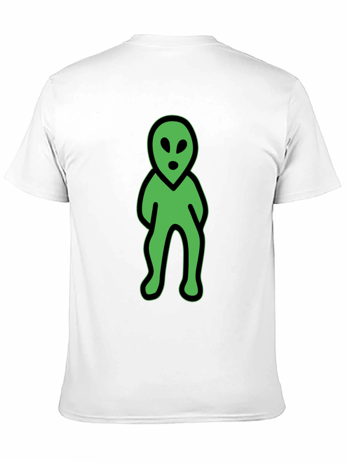 Green Alien Graphic Tee - Black Cotton Blend Shirt