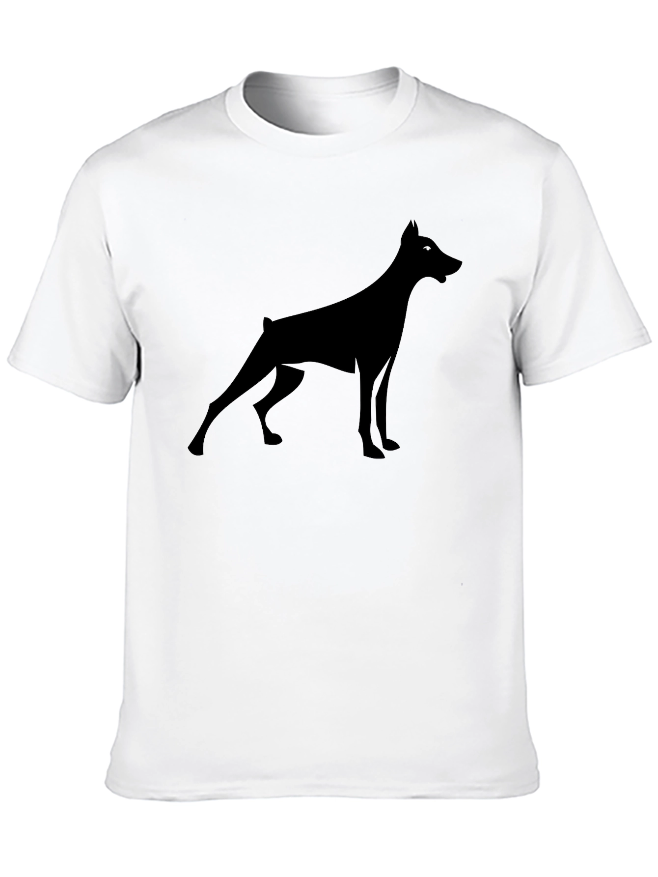 Doberman Silhouette Tee - Modern Black Graphic T-Shirt