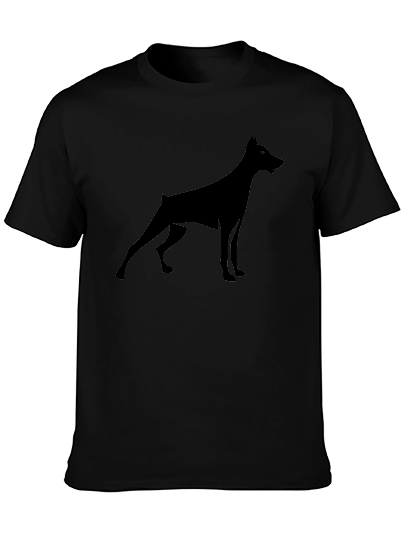 Doberman Silhouette Tee - Modern Black Graphic T-Shirt