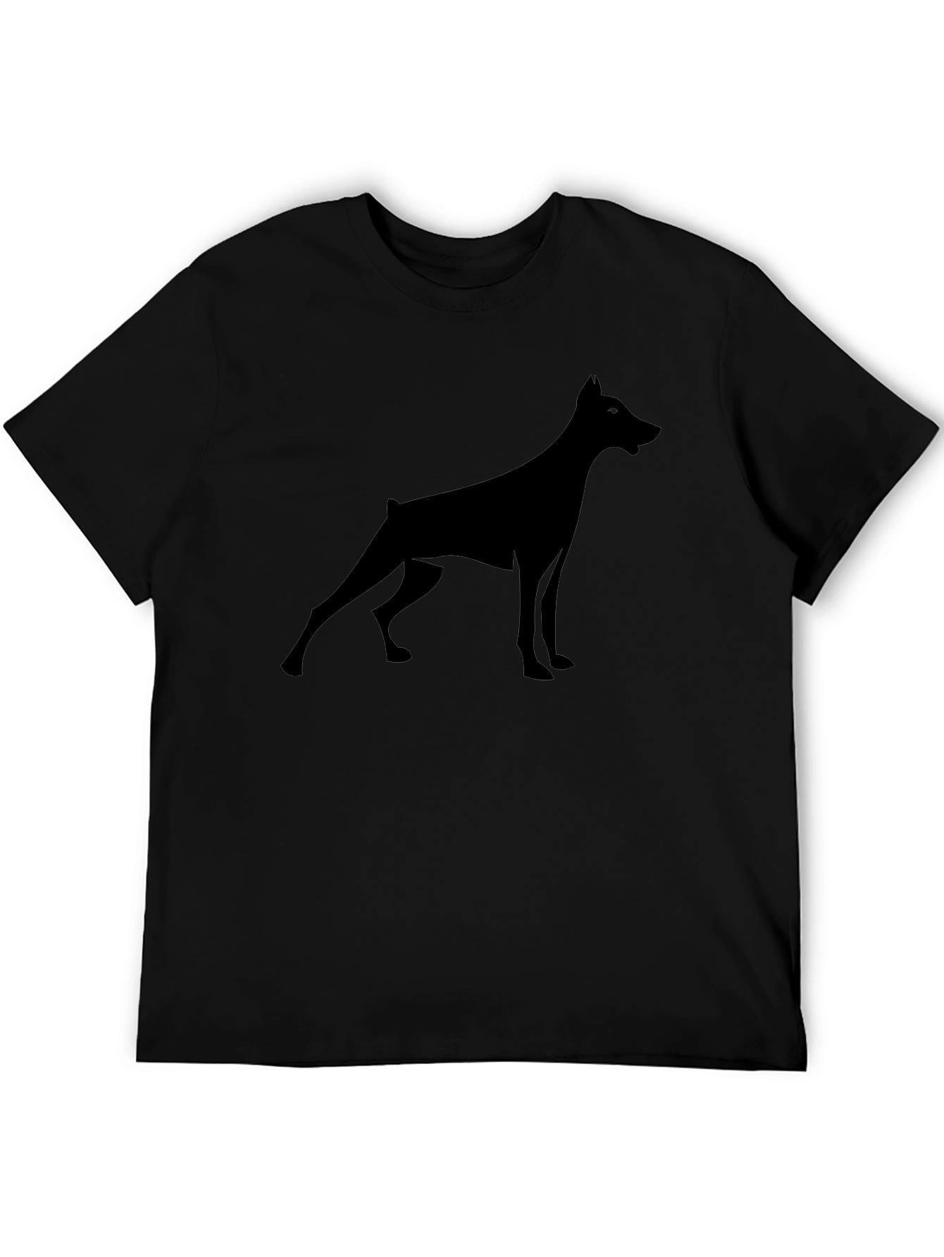 Doberman Silhouette Tee - Modern Black Graphic T-Shirt