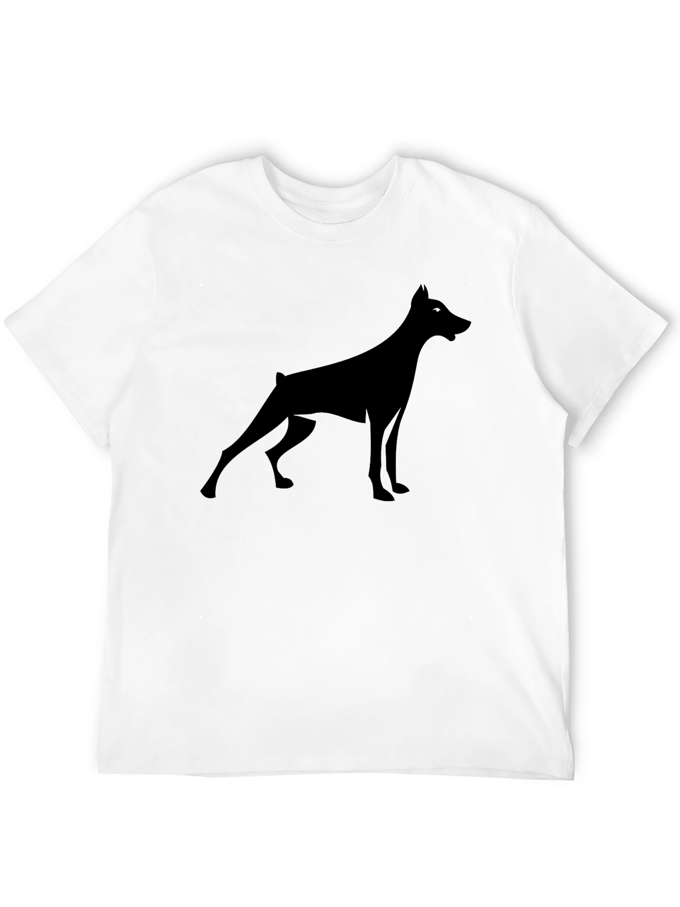 Doberman Silhouette Tee - Modern Black Graphic T-Shirt