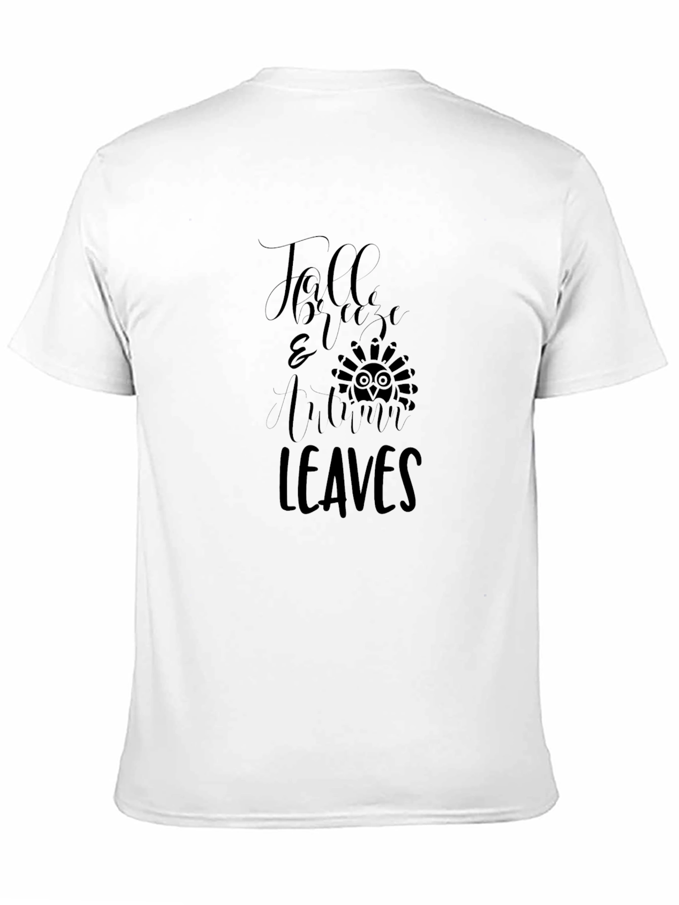 Fall Breeze & Autumn Leaves Black T-Shirt