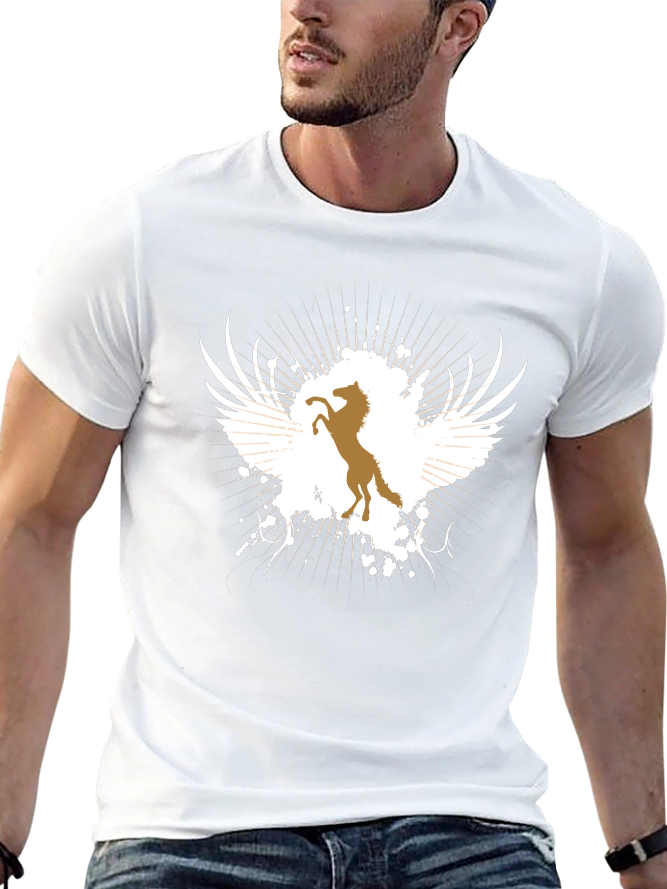 Winged Horse Graphic Tee - Black T-Shirt