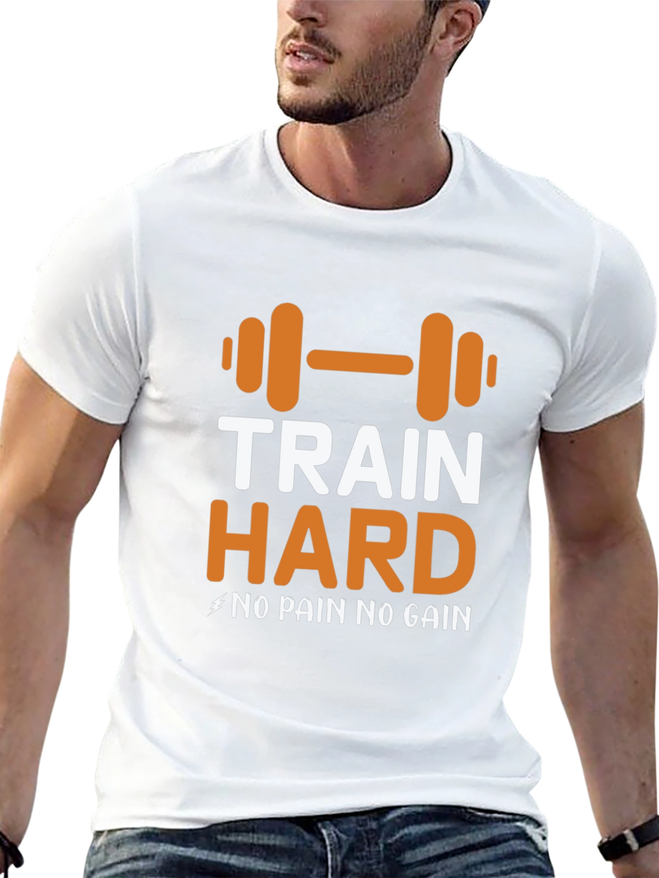 Train Hard Graphic Tee - Motivational Workout Shirt