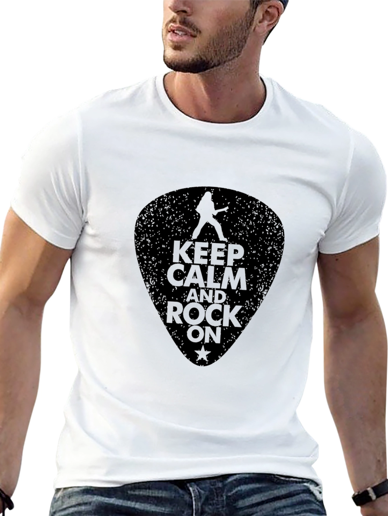 Keep Calm and Rock On Black T-Shirt