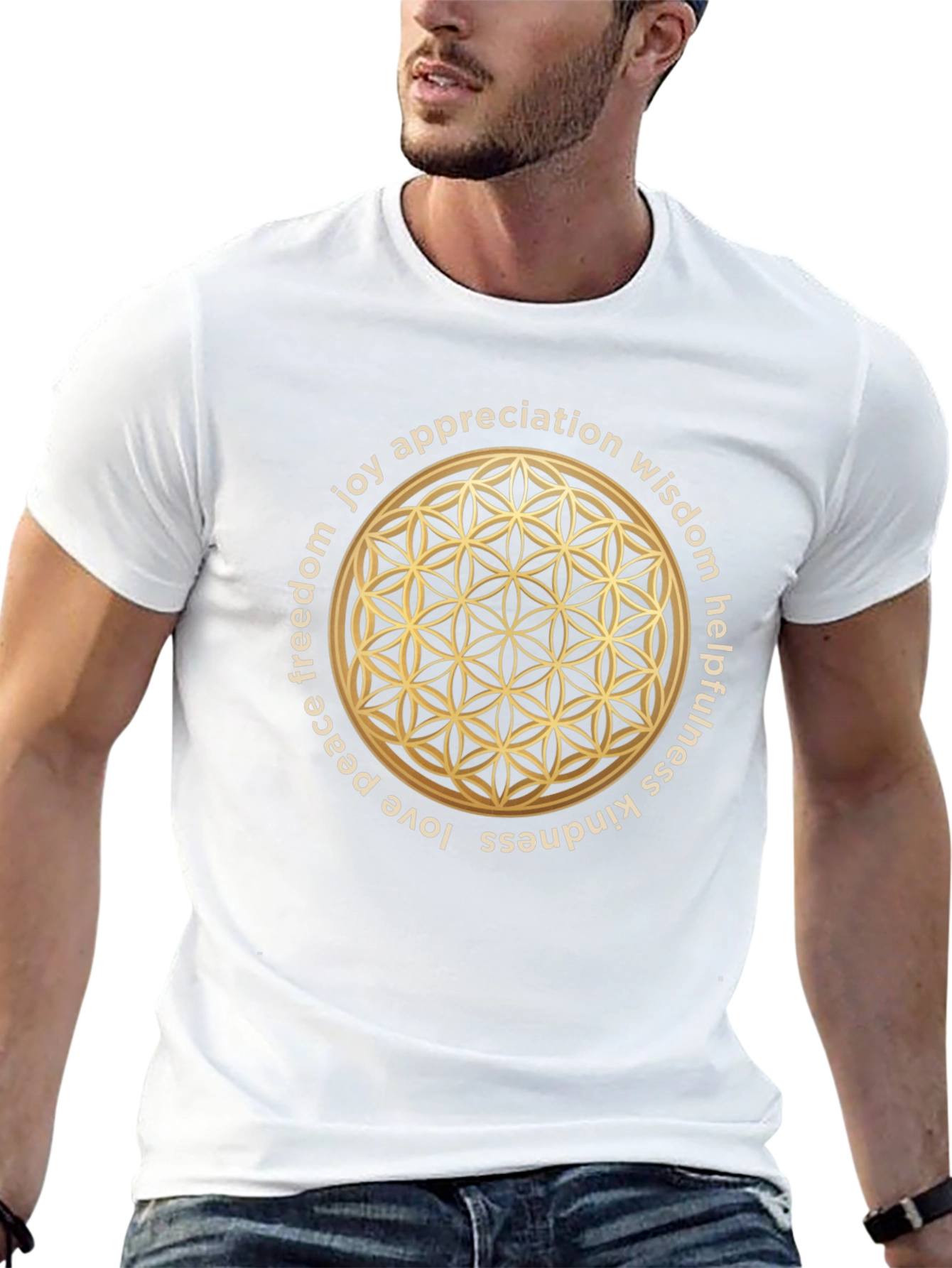 Sacred Geometry T-Shirt - Flower of Life Design