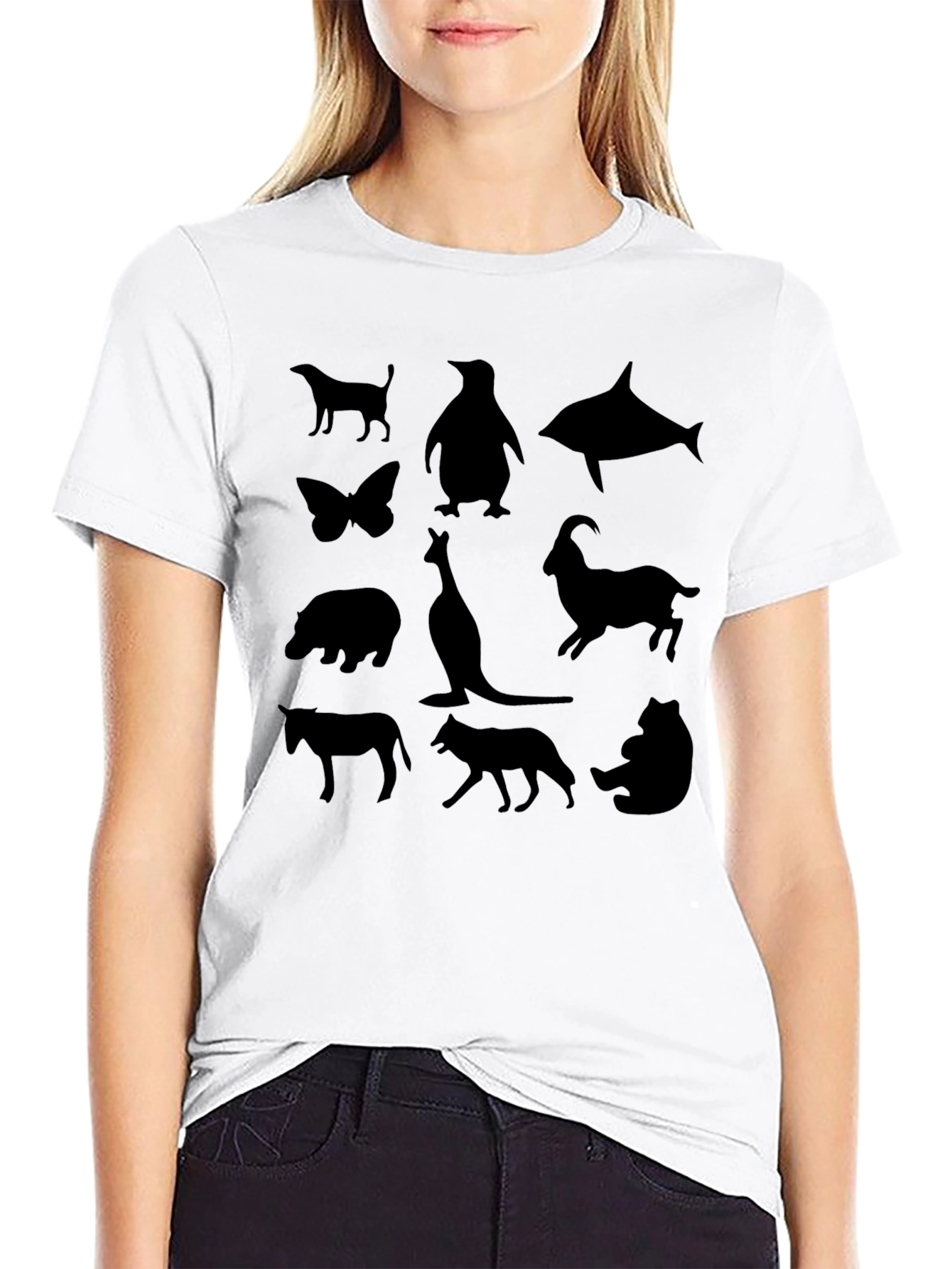 Animal Silhouette Graphic Tee - Unisex Black T-Shirt