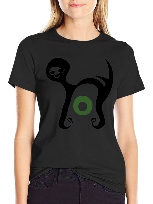 Abstract Cat Graphic T-Shirt - Modern Art Tee