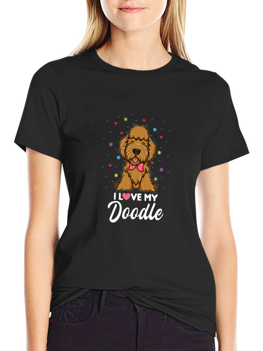 I Love My Doodle T-Shirt - Cute Dog Graphic Tee
