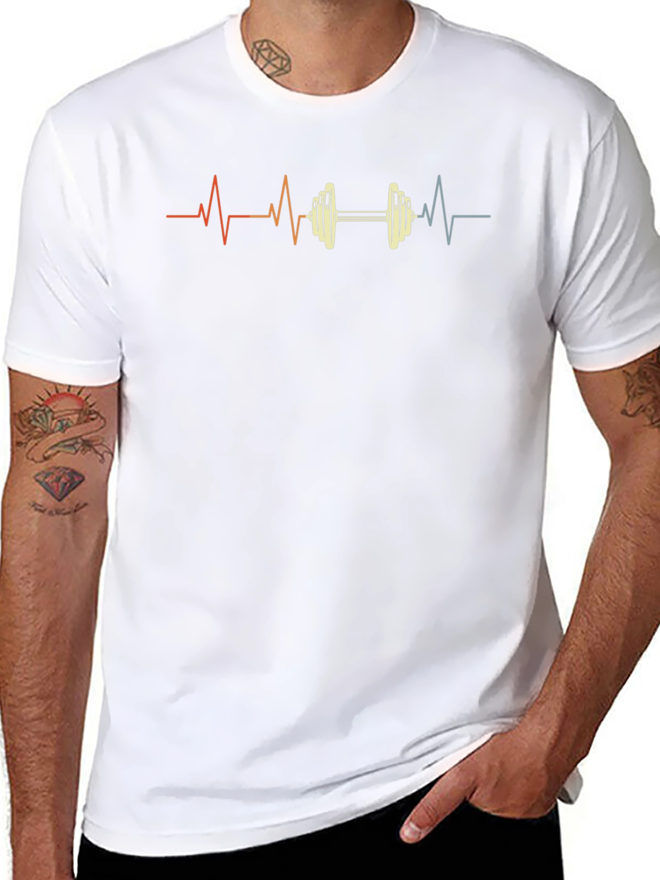 Workout Heartbeat Graphic Tee - Gym Lover Shirt