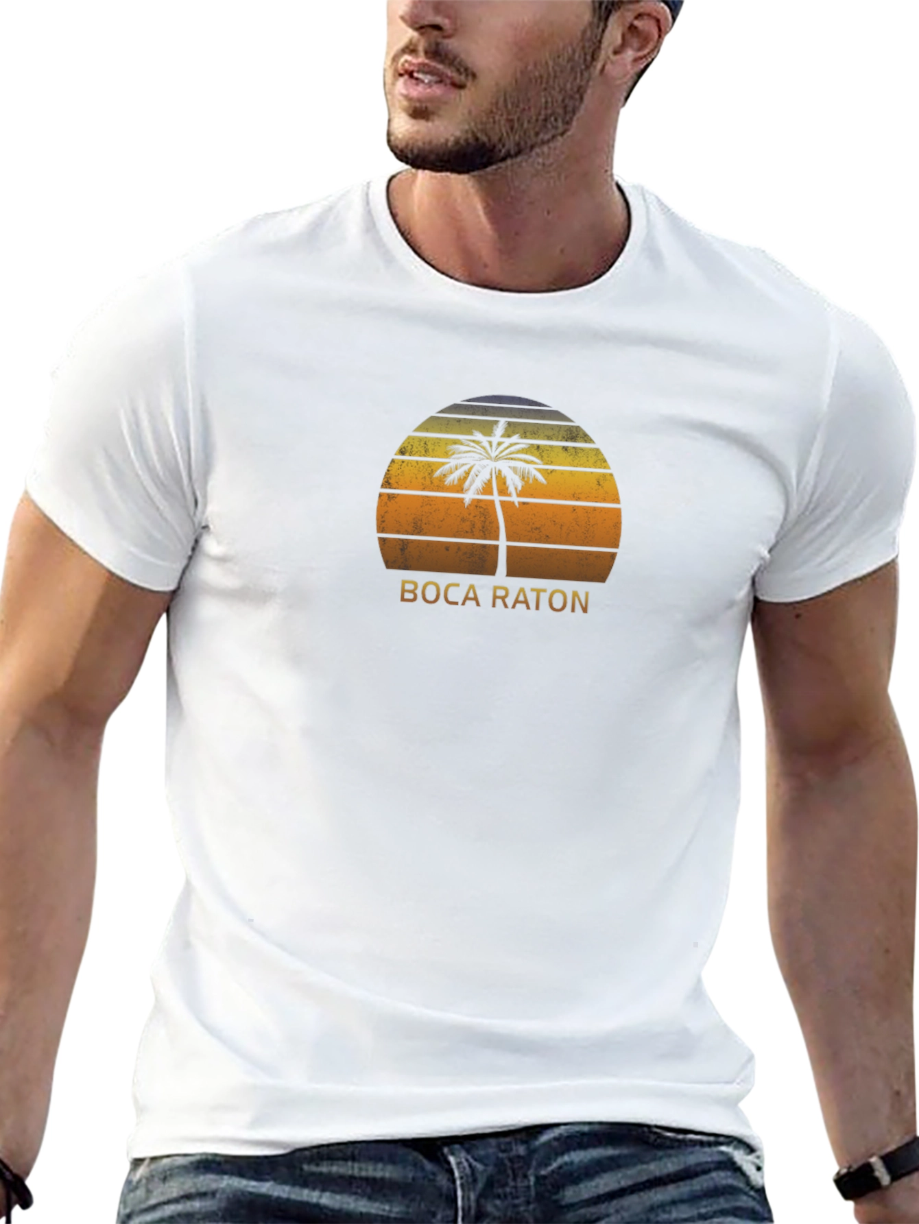 Boca Raton Palm Sunset Tee